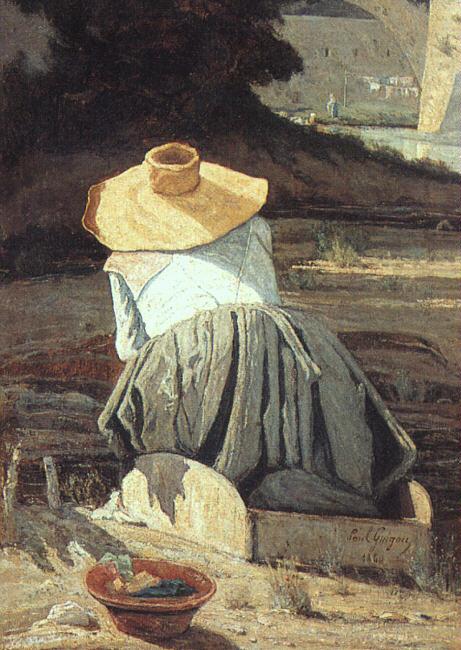 Paul-Camille Guigou The Washerwoman china oil painting image